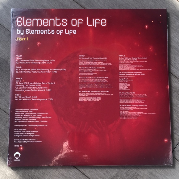 ELEMENTS OF LIFE EOL PART ONE . 2x12” Vega records - Picture 2 of 2